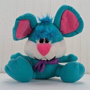 Great American Toy Co Teal Blue Mouse Plush Stuffed Animal 8" Pink Tail Ears